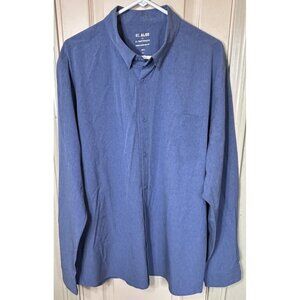 NWT 01. Algo Mens XL Blue UPF 50 Long Sleeve Full Button Performance Shirt